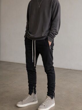 Fear of God FOG Collection Two Sweatpants Black Zip Ankle Joggers Medium